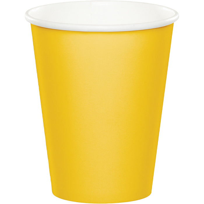 Bulk 96ct School Bus Yellow Value Friendly 9 oz Hot & Cold Cups 