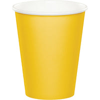 Bulk 96ct School Bus Yellow Value Friendly 9 oz Hot & Cold Cups 