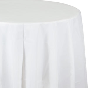 Bulk 12ct White Round Plastic 82 inch Table Covers 