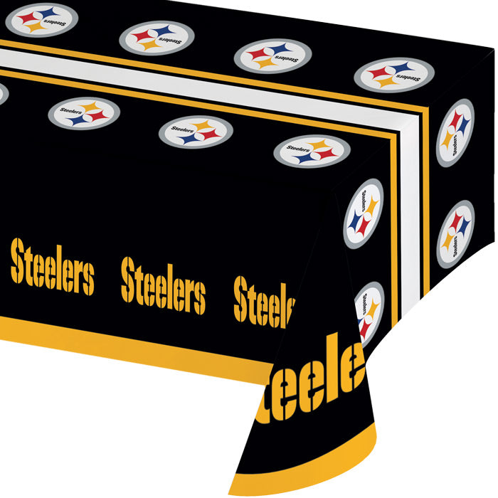 Pittsburgh Steelers Plastic Table Cover, 54" x 102" by Creative Converting