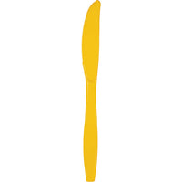Bulk 288ct School Bus Yellow Plastic Knives 