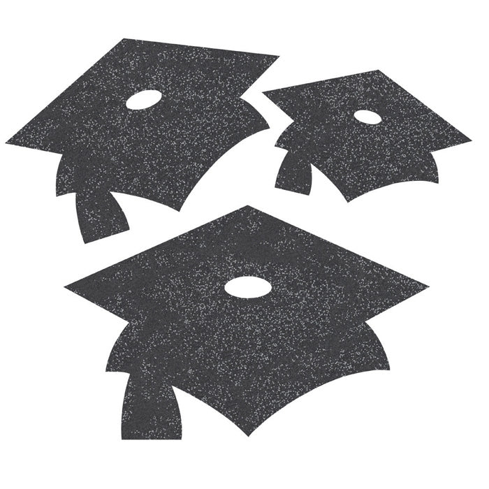 72ct Bulk Black Mortarboard Graduation Cutouts