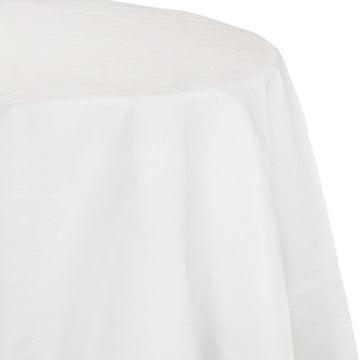 Bulk White Round Paper Table Covers 82 inch (12 per Case)
