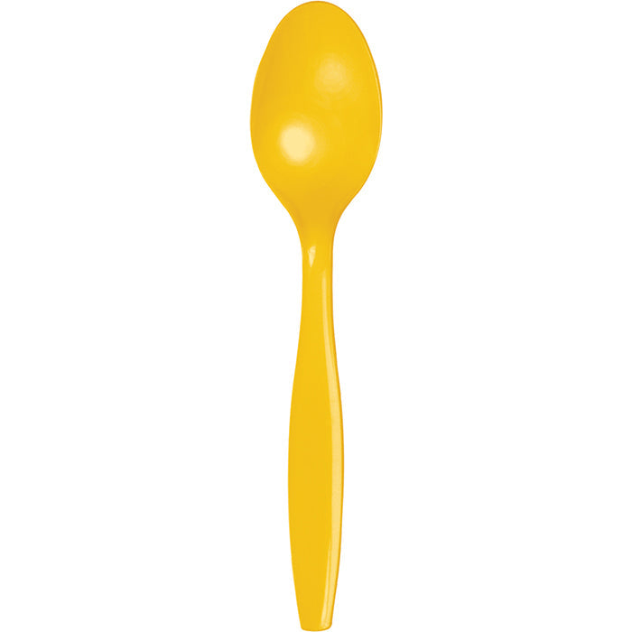 Bulk 288ct School Bus Yellow Plastic Spoons 