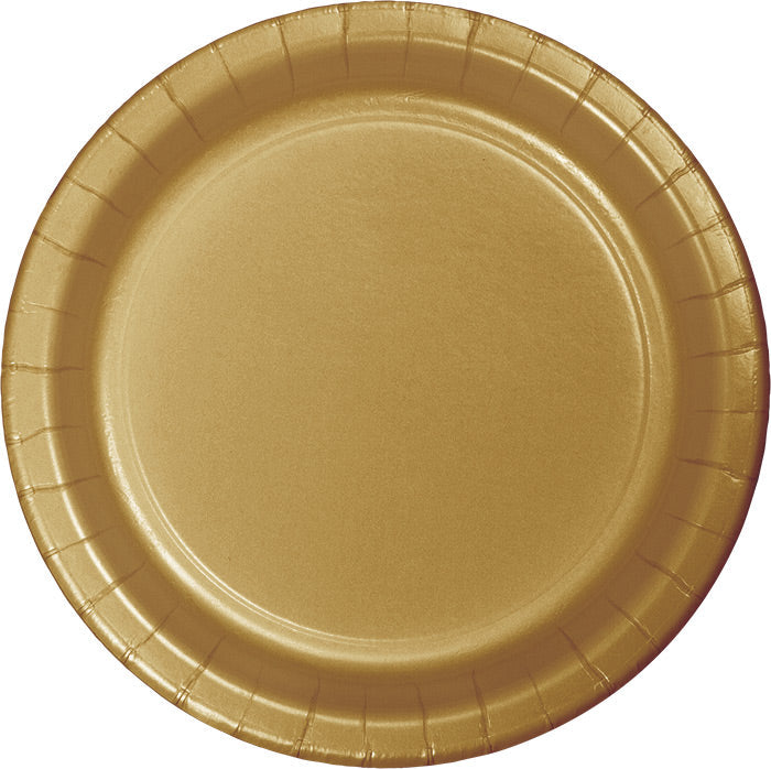 240ct Bulk Glittering Gold Dessert Plates by Creative Converting
