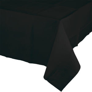 Bulk 6ct Black Velvet Paper Table Covers 54 inch x 108 inch 