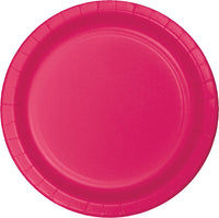 Bulk 240ct Hot Magenta Paper 6.75 inch Dessert Plates 