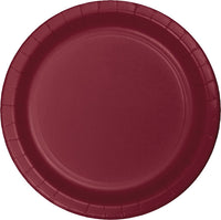 Bulk 240ct Burgundy Paper 6.75 inch Dessert Plates 