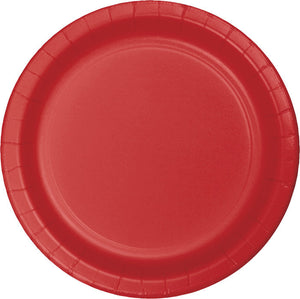 Bulk 240ct Classic Red Paper 6.75 inch Dessert Plates 