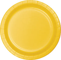 Bulk 240ct School Bus Yellow Paper 6.75 inch Dessert Plates 