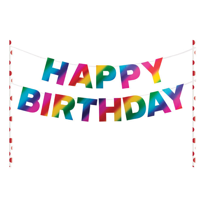 Rainbow Foil Happy Birthday Cake Banner by Creative Converting