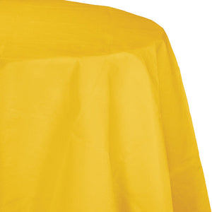 Bulk 12ct School Bus Yellow Round Paper Table Covers 82 inch 
