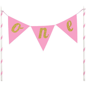 1st Birthday Girl Cake Banner by Creative Converting