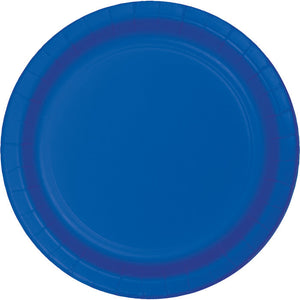 Bulk 240ct Cobalt Blue Paper 6.75 inch Dessert Plates 