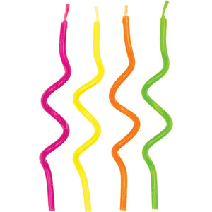72ct Bulk Neon Curly Candles