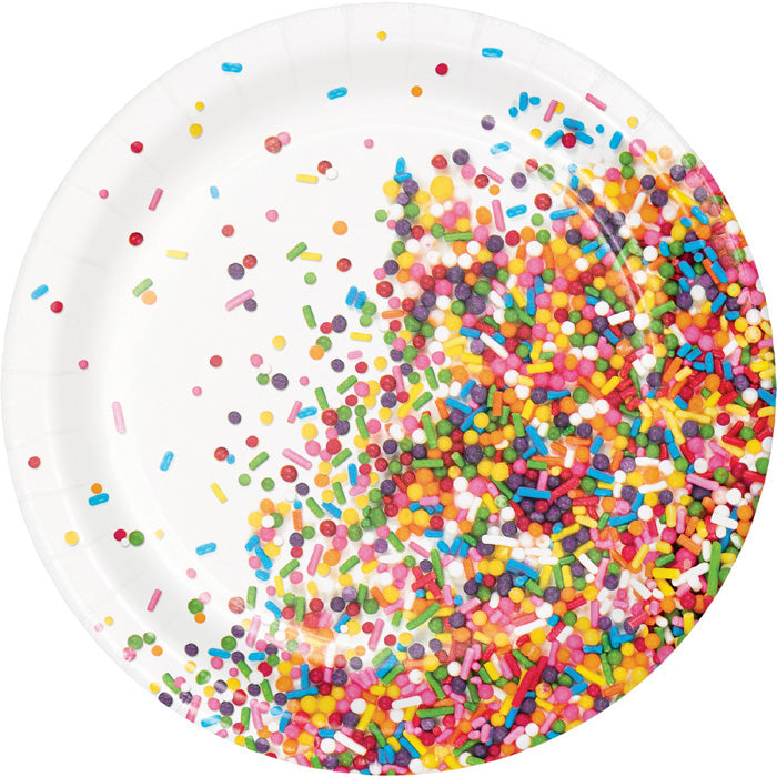 96ct Bulk Confetti Sprinkles Dessert Plates by Creative Converting
