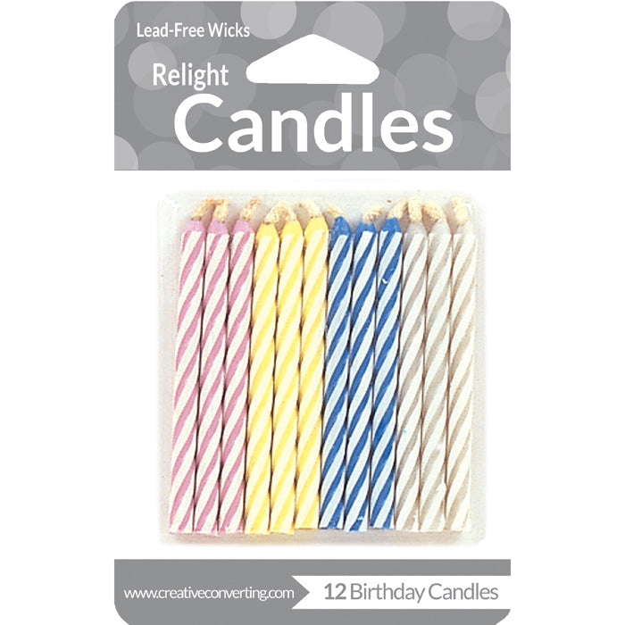 144ct Bulk Striped Magic Relight Candles