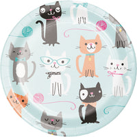 96ct Bulk Purr-fect Cat Party Dessert Plates