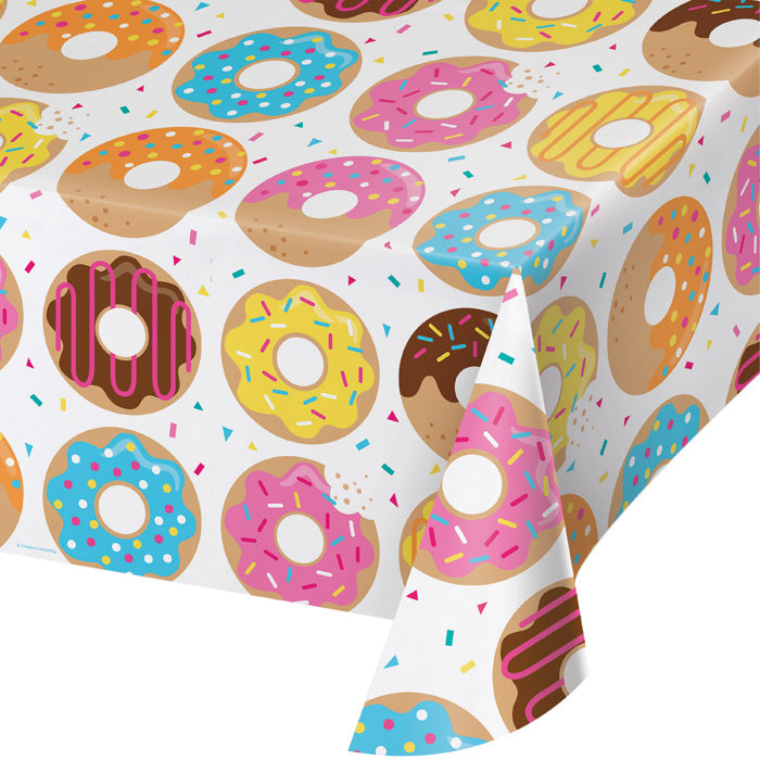 Donut Time Plastic Tablecover All Over Print, 54" X 102" by Creative Converting