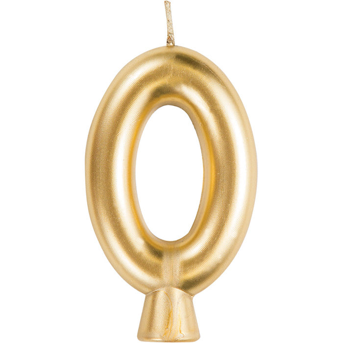 12ct Bulk Gold Number 0 Candles