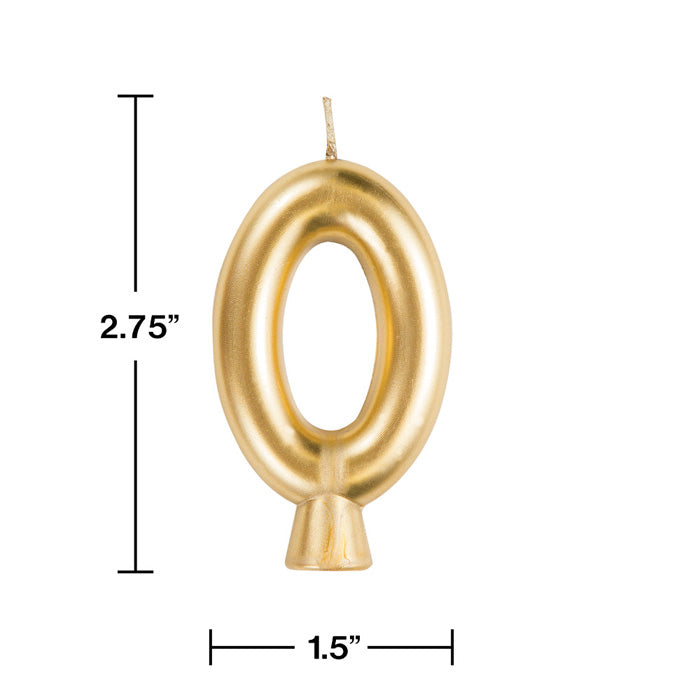 12ct Bulk Gold Number 0 Candles