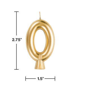 Gold 0 Candle Party Decoration