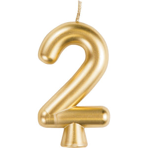 12ct Bulk Gold Number 2 Candles by Creative Converting