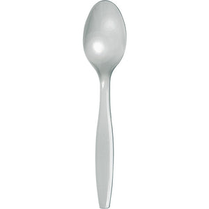 Bulk 600ct Shimmering Silver Bulk Plastic Spoons 