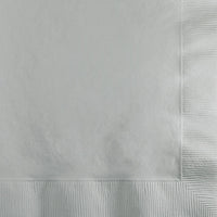 Bulk 1200ct Shimmering Silver 2 Ply Beverage Napkins 