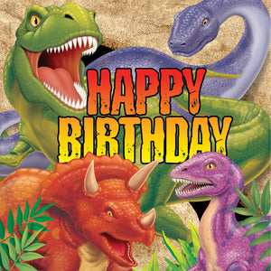 192ct Bulk Dino Blast Happy Birthday Luncheon Napkins