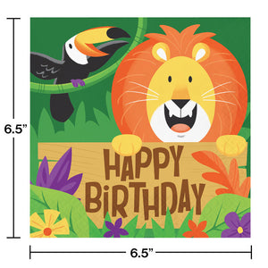 192ct Bulk Jungle Safari Happy Birthday Luncheon Napkins