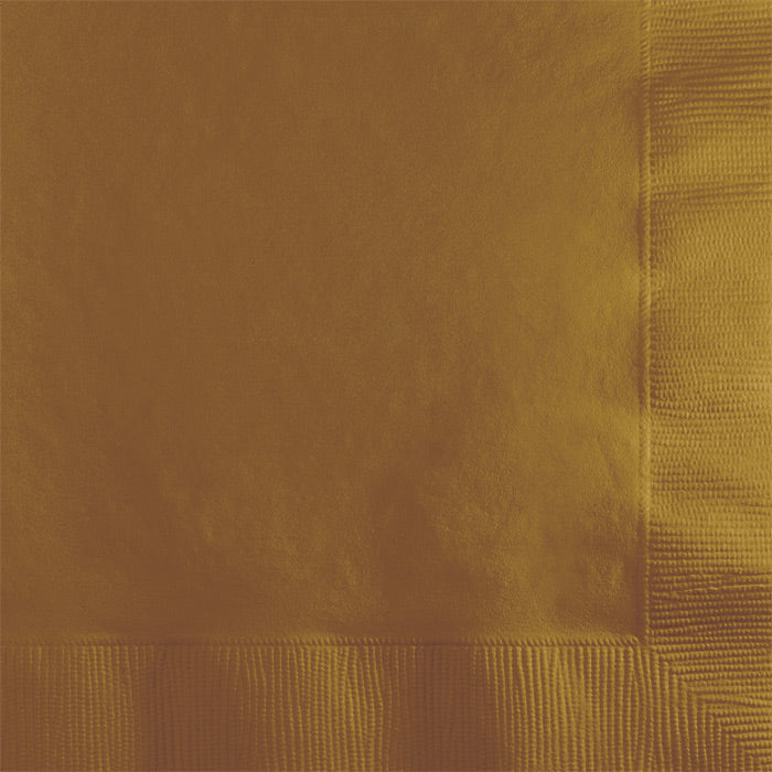Bulk 600ct Glittering Gold 2 ply Beverage Napkins 