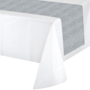 Silver Glitter Table Runner by Creative Converting
