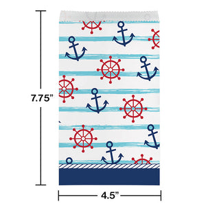 96ct Bulk Nautical Baby Shower Paper Treat Bags