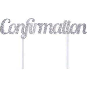 12ct Bulk Confirmation Glitter Cake Toppers