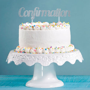 12ct Bulk Confirmation Glitter Cake Toppers