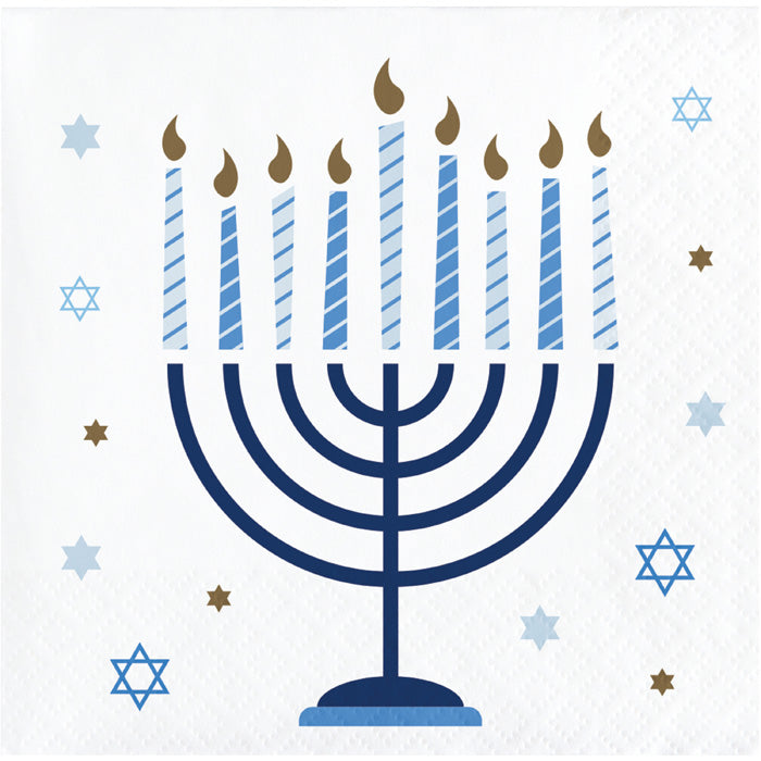 192ct Bulk Hanukkah Celebration Beverage Napkins