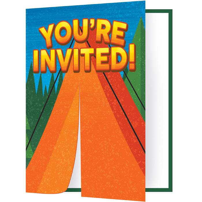 Camp Out Invitation Diecut Foldover (Case Pack of 48)