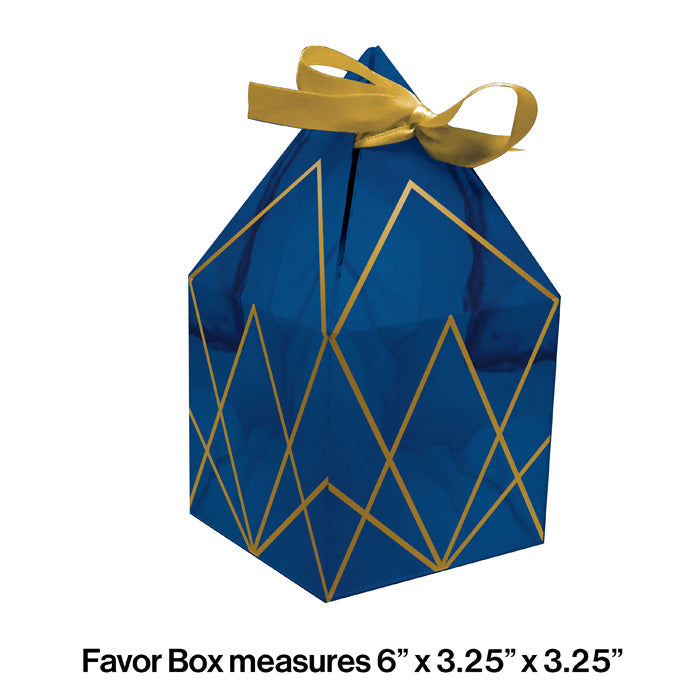 48ct Bulk Navy Blue and Gold Foil Favor Boxes