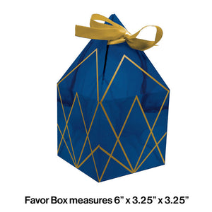 48ct Bulk Navy Blue and Gold Foil Favor Boxes