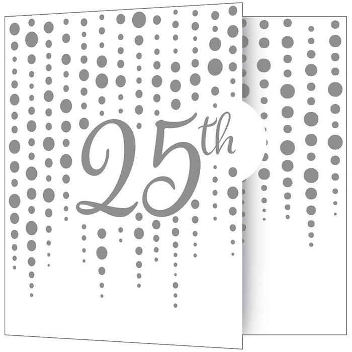Sparkle And Shine 25th Silver Invitations (48/Case)