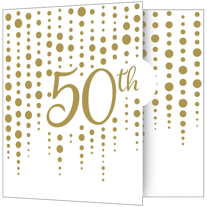 48ct Bulk Gold 50th Anniversary Invitations by Creative Converting