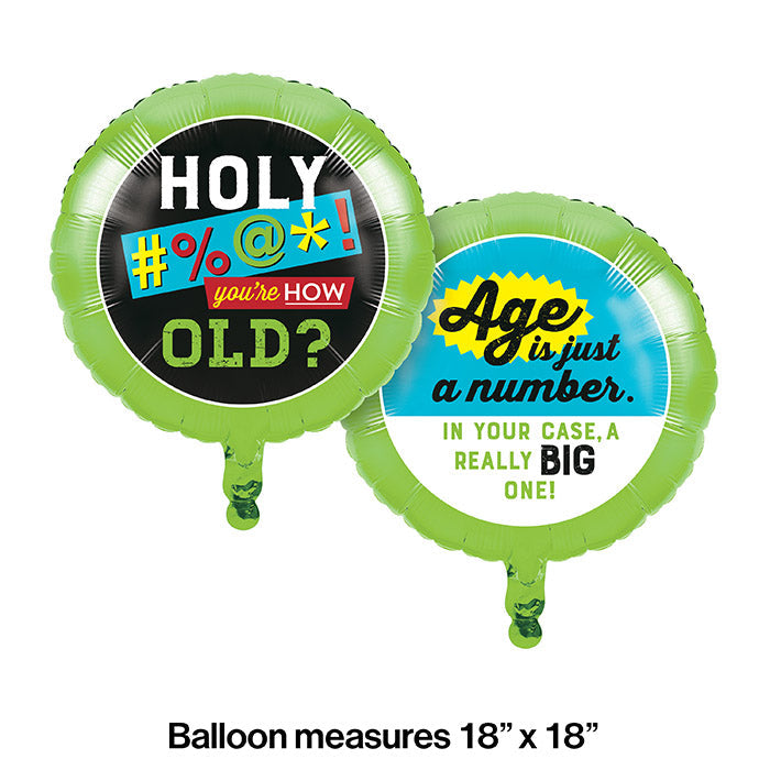 10ct Bulk Old Age Humor Just a Number Mylar Balloons