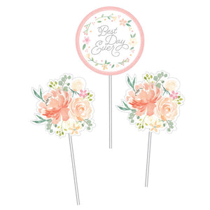 18ct Bulk Country Floral Wedding Centerpiece Sticks