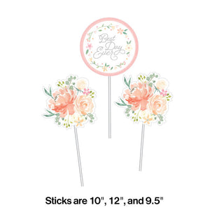 18ct Bulk Country Floral Wedding Centerpiece Sticks