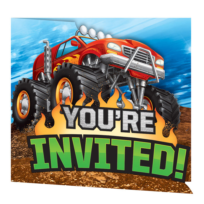 Monster Truck Rally Gatefold Invitations (48/Case)