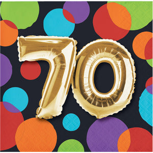 192ct Bulk Balloons 70th Birthday Beverage Napkins
