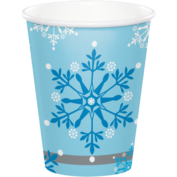 Snowflake Swirls 9 oz Paper Cups 96 ct
