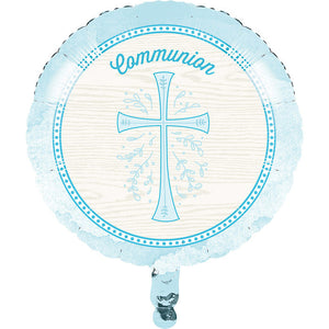 10ct Bulk Divinity Blue Communion Mylar Balloons