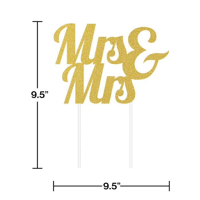 12ct Bulk Mrs. and Mrs. Cake Toppers
